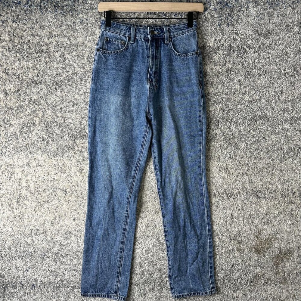 TSUPI Jeans Womens 24 Blue‎ High Rise Straight Leg 100% Cotton Embroidered Denim